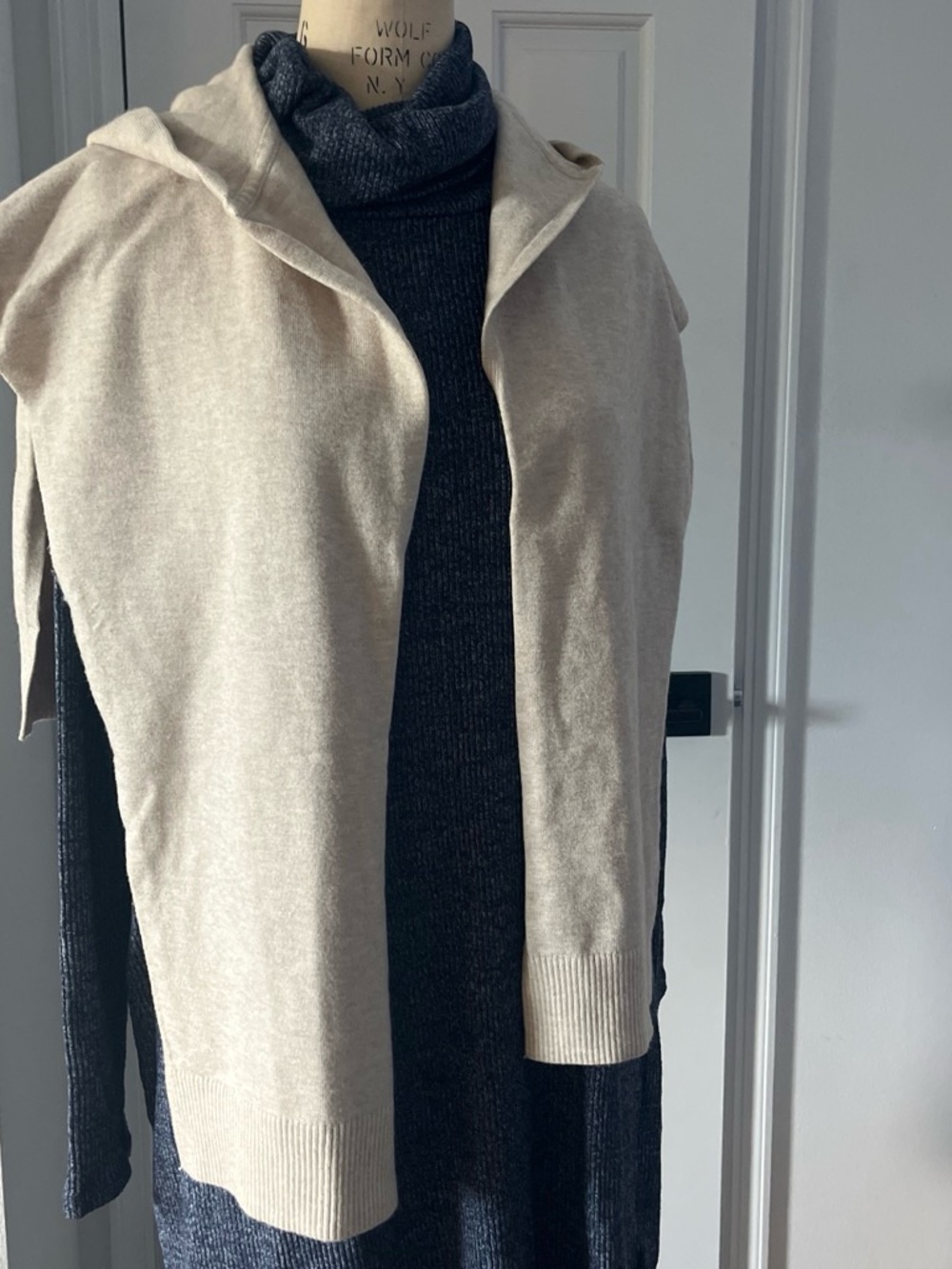 Versatile Cream Hooded Wrap Scarf